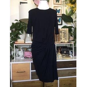 Acne Studio Draped Front Open Back Navy Mini Dress